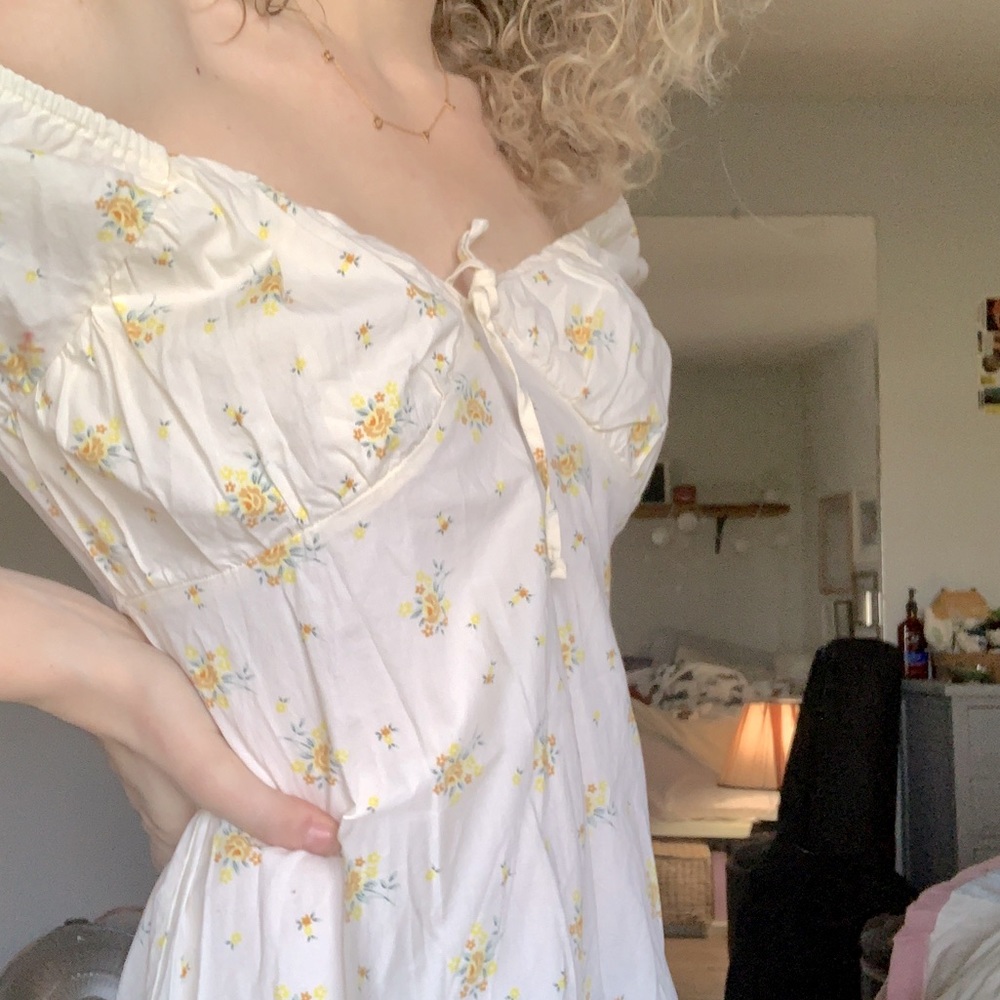 White Floral Off The Shoulder Spring Dress